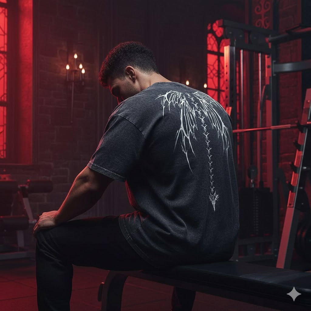 Camiseta de Esqueleto Alado